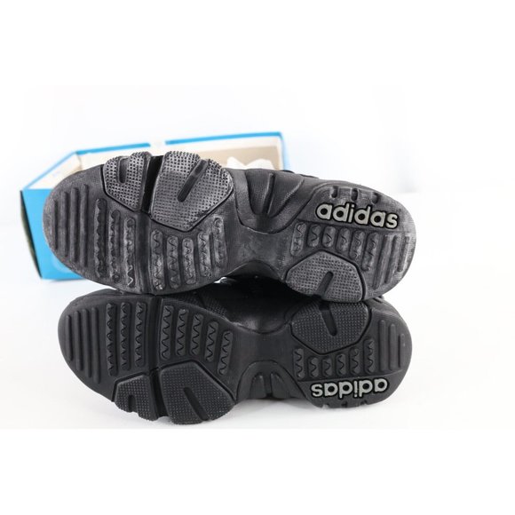 Deadstock Vtg 90s Adidas Mens 9.5 Spell Out Sup Trainer Lo Sneaker Shoes Black